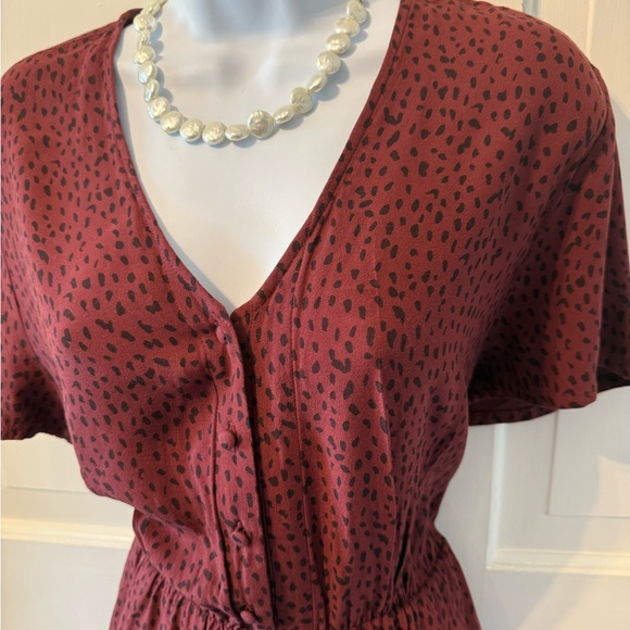 Rails Burgundy V-Neck jumpsuit - Picture 4 of 6